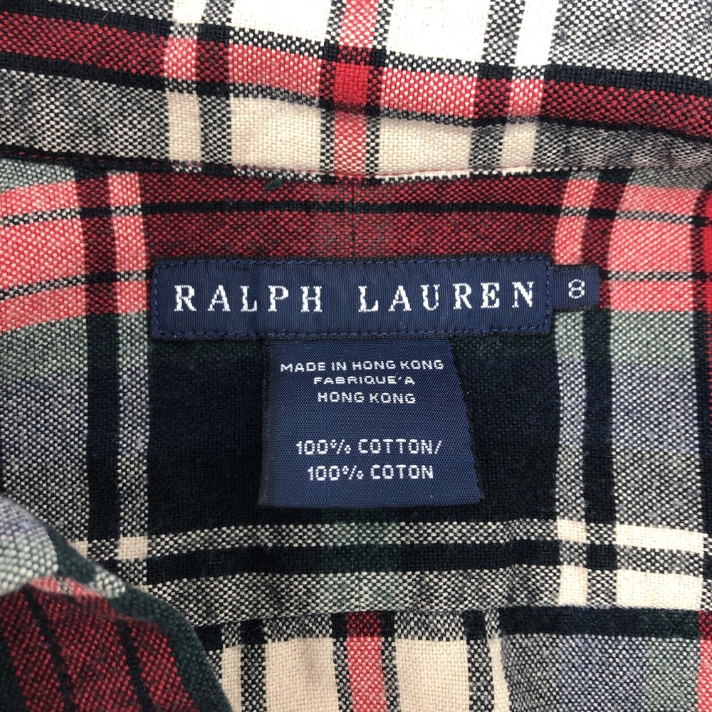 Ralph Lauren Womens Flannel Shirt Button Up Multicolored Red Green Blue Size 8 - Picture 9 of 16